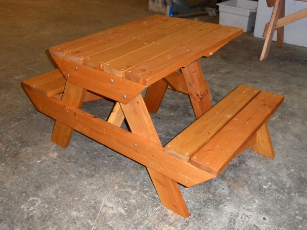 Back of a unique Commercial quality Custom Eco-friendly Outdoor Hybrid Bench Picnic Table for a restaurant bar.
