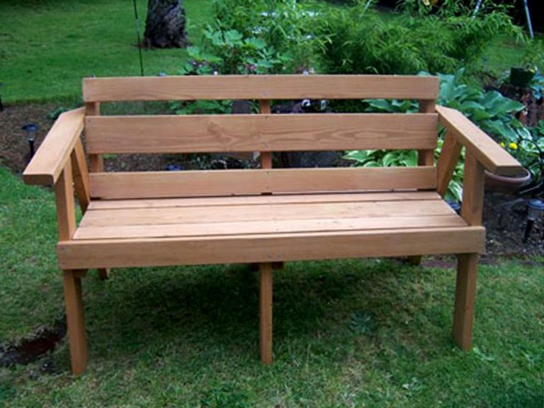 Front view of a 5' Commercial quality eco-friendly Outdoor Park Bench with a center table.